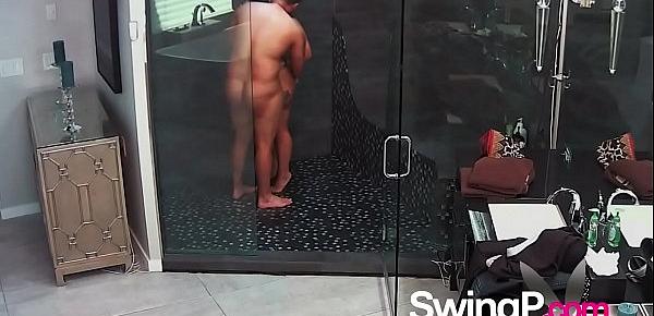  StSteamy sex on the shower with a horny and newbie swinger couple.